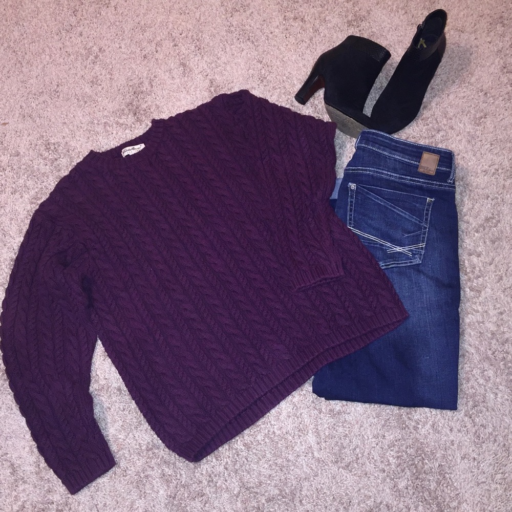 Eddie Bauer Cable Knit Sweater Sz M